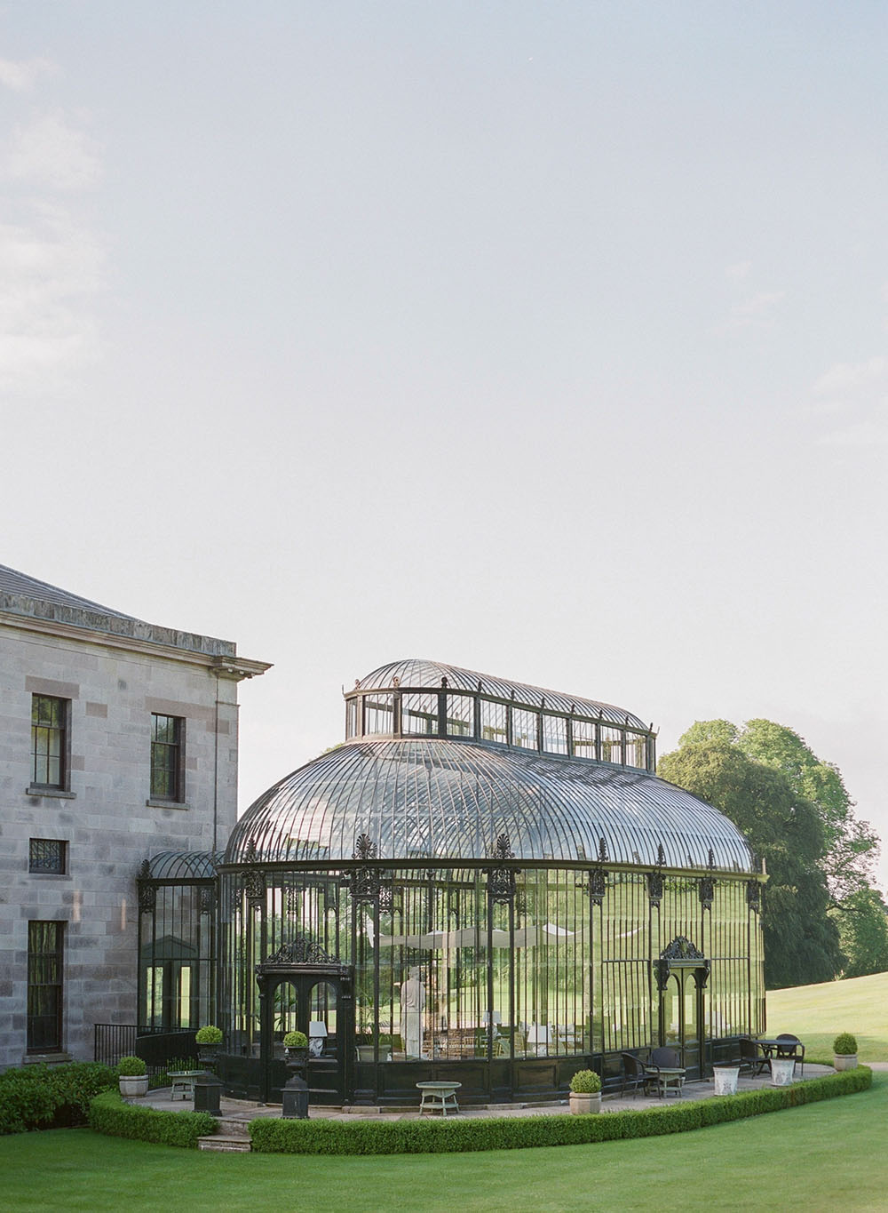 The grand domed conservatory of Ballyfin House in Ireland